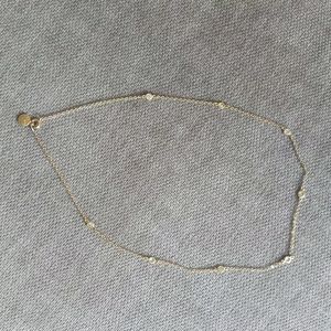 Diamonds by the Yard Crystal Necklace in 14k Gold plate / 8 Bezels, .05 ct each